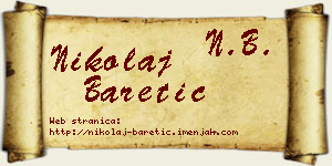 Nikolaj Baretić vizit kartica